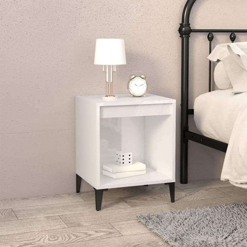 Bedside Cabinets 2 pcs High Gloss White 40x35x50 cm Payday Deals