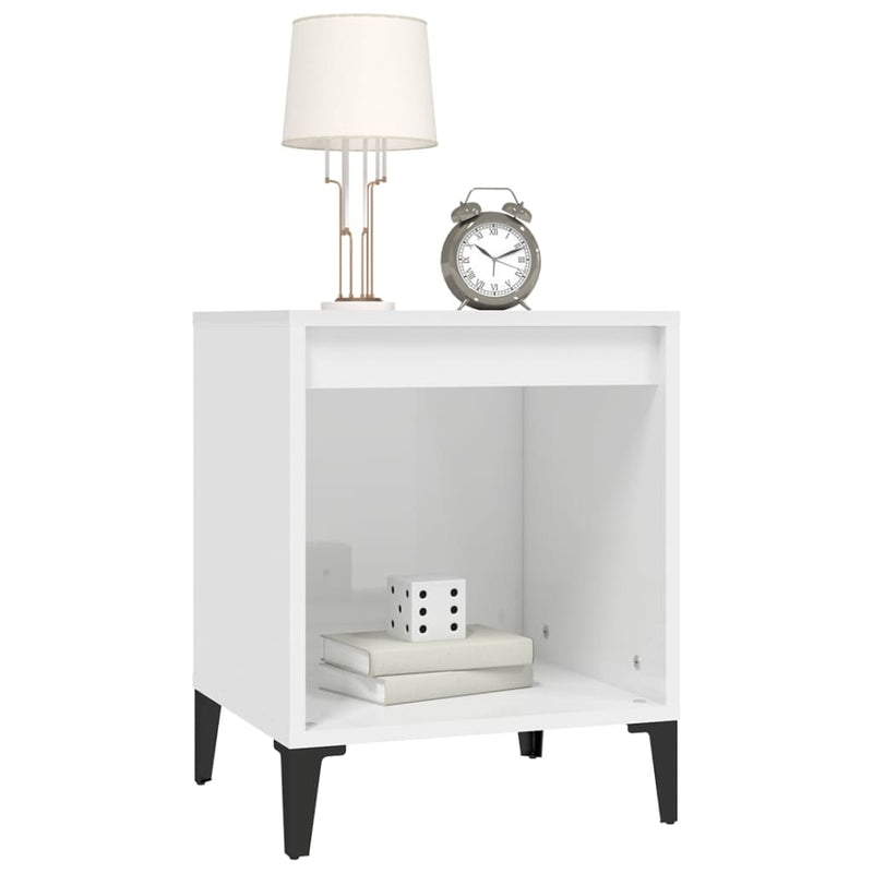 Bedside Cabinets 2 pcs High Gloss White 40x35x50 cm Payday Deals
