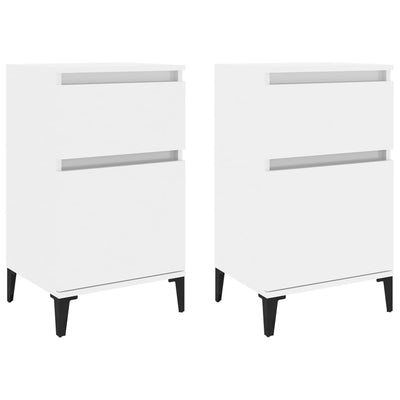 Bedside Cabinets 2 pcs High Gloss White 40x35x70 cm Payday Deals