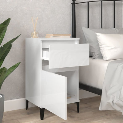 Bedside Cabinets 2 pcs High Gloss White 40x35x70 cm Payday Deals