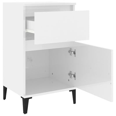 Bedside Cabinets 2 pcs High Gloss White 40x35x70 cm Payday Deals