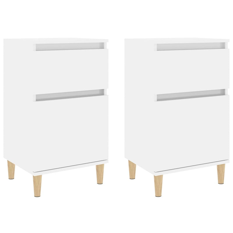 Bedside Cabinets 2 pcs High Gloss White 40x35x70 cm Payday Deals