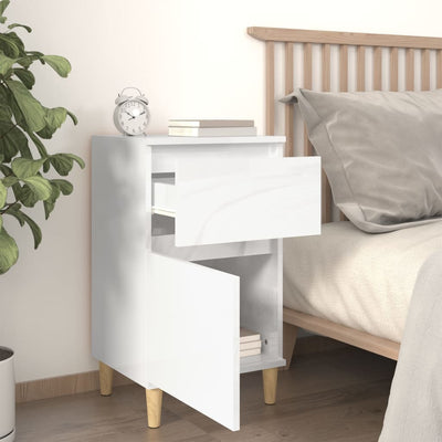 Bedside Cabinets 2 pcs High Gloss White 40x35x70 cm Payday Deals