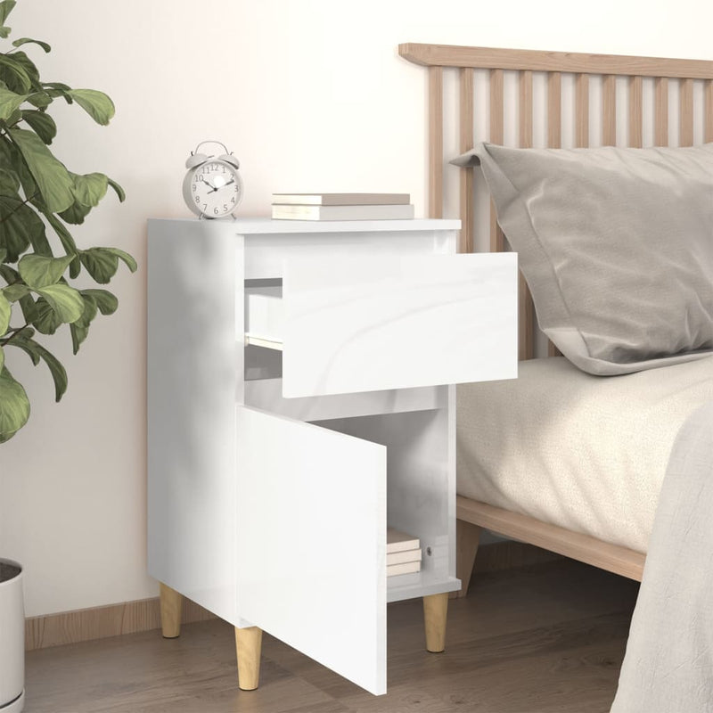 Bedside Cabinets 2 pcs High Gloss White 40x35x70 cm Payday Deals