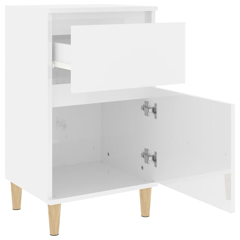 Bedside Cabinets 2 pcs High Gloss White 40x35x70 cm Payday Deals