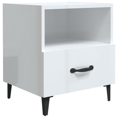 Bedside Cabinets 2 pcs High Gloss White Engineered Wood Payday Deals