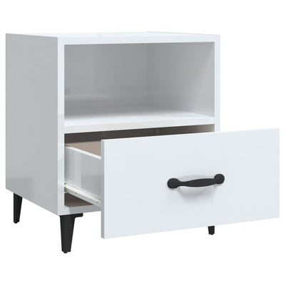 Bedside Cabinets 2 pcs High Gloss White Engineered Wood Payday Deals