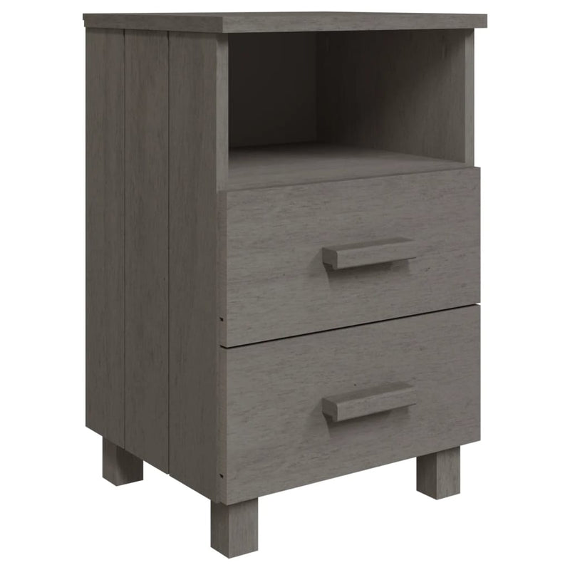 Bedside Cabinets 2 pcs Light Grey 40x35x62 cm Solid Wood Pine Payday Deals