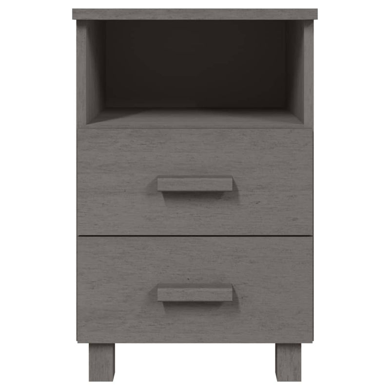 Bedside Cabinets 2 pcs Light Grey 40x35x62 cm Solid Wood Pine Payday Deals