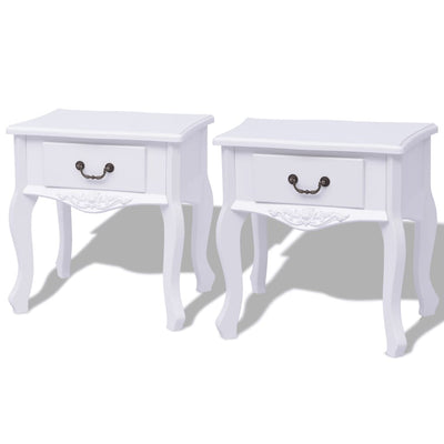 Bedside Cabinets 2 pcs MDF White Payday Deals