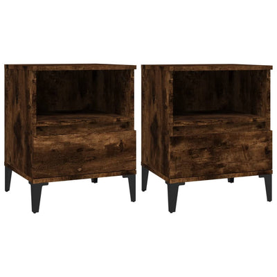 Bedside Cabinets 2 pcs Smoked Oak 40x35x50 cm Payday Deals
