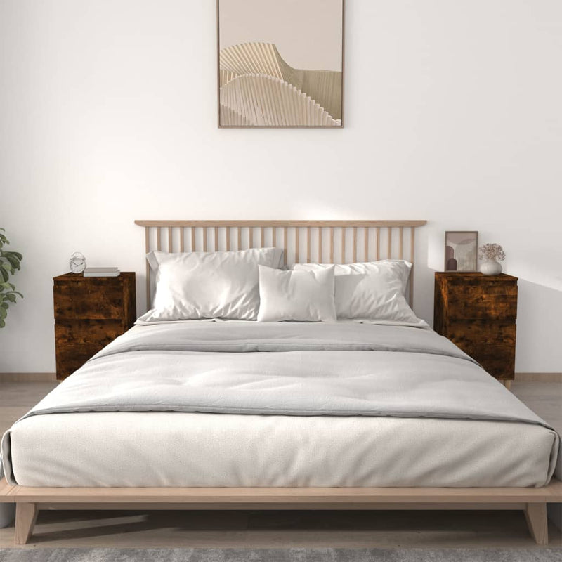 Bedside Cabinets 2 pcs Smoked Oak 40x35x70 cm Payday Deals