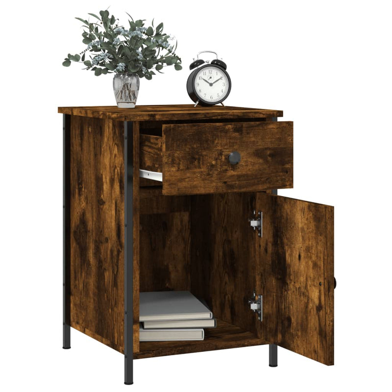 Bedside Cabinets 2 pcs Smoked Oak 40x42x60 cm Engineered Wood Payday Deals