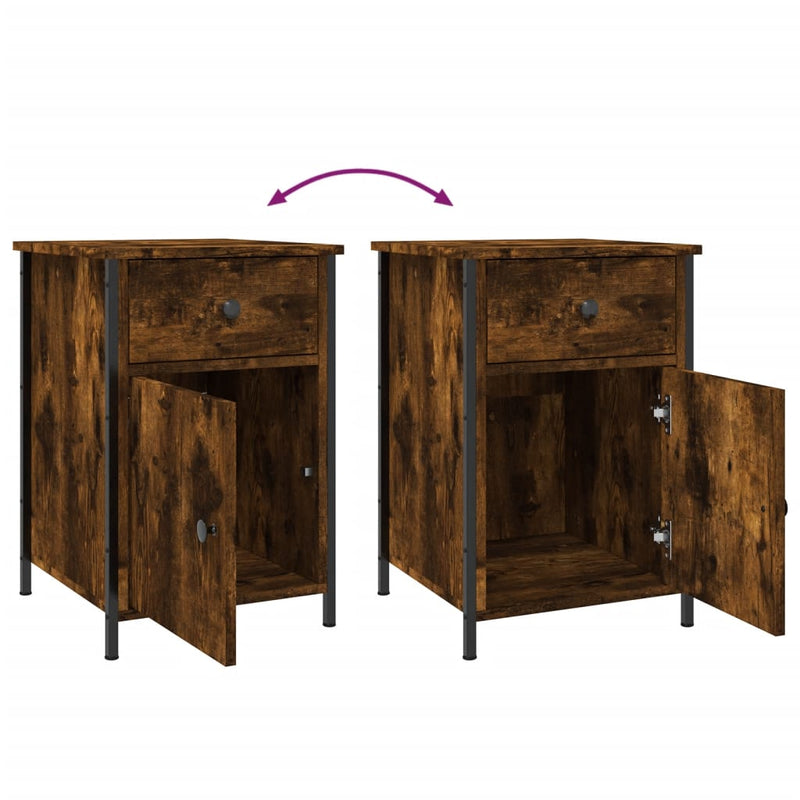 Bedside Cabinets 2 pcs Smoked Oak 40x42x60 cm Engineered Wood Payday Deals