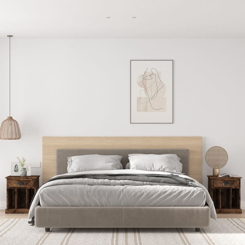 Bedside Cabinets 2 pcs Smoked Oak 43x36x50 cm Payday Deals