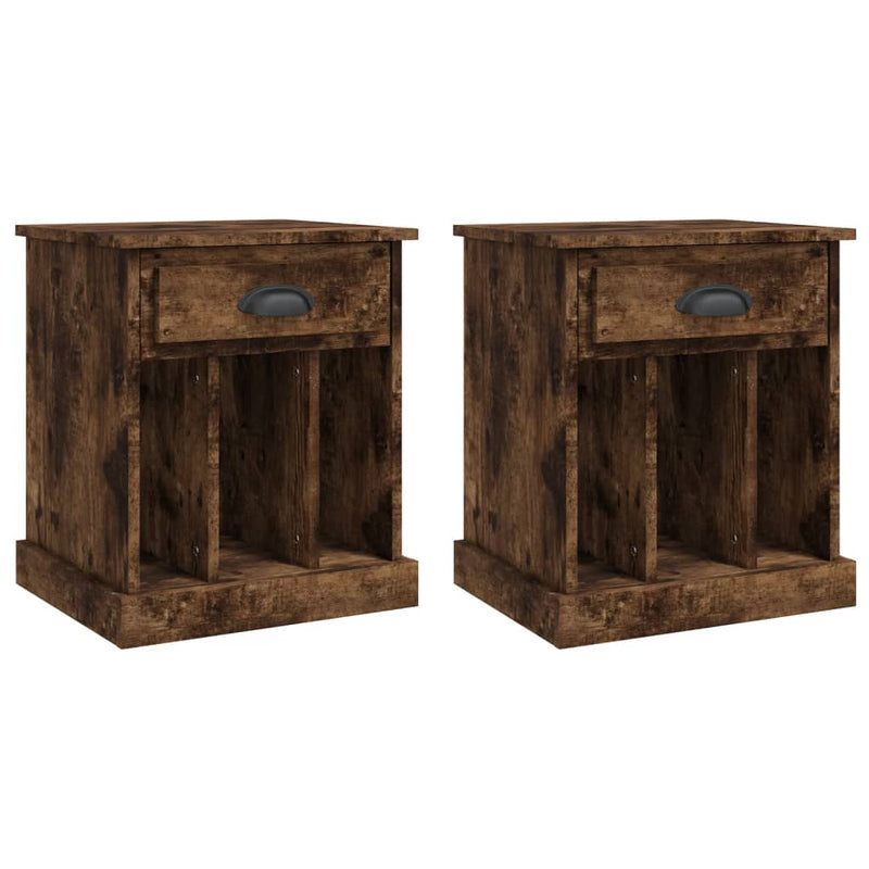 Bedside Cabinets 2 pcs Smoked Oak 43x36x50 cm Payday Deals