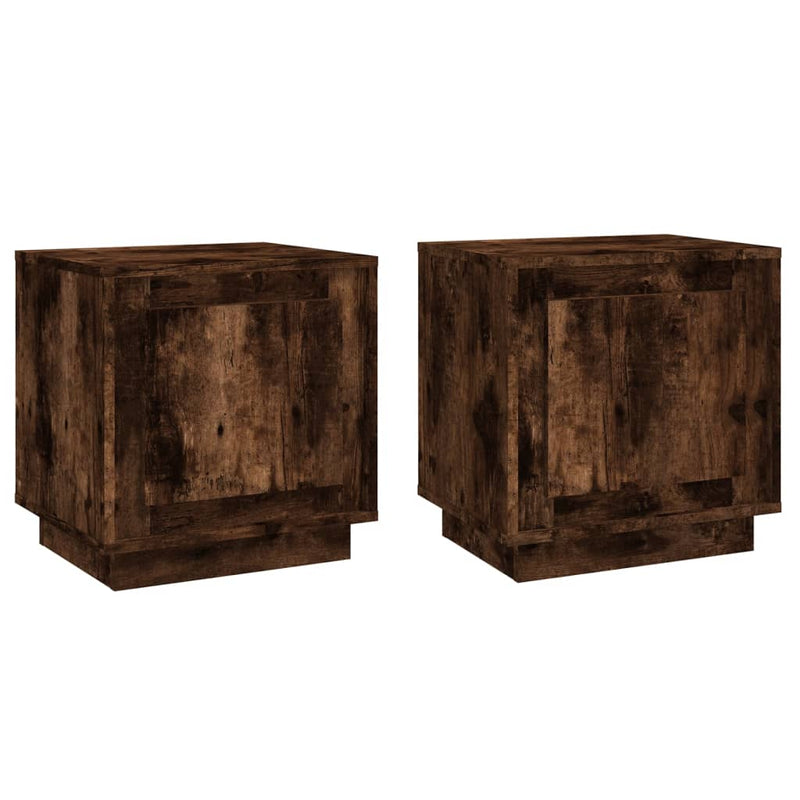 Bedside Cabinets 2 pcs Smoked Oak 44x35x45 cm Engineered Wood Payday Deals