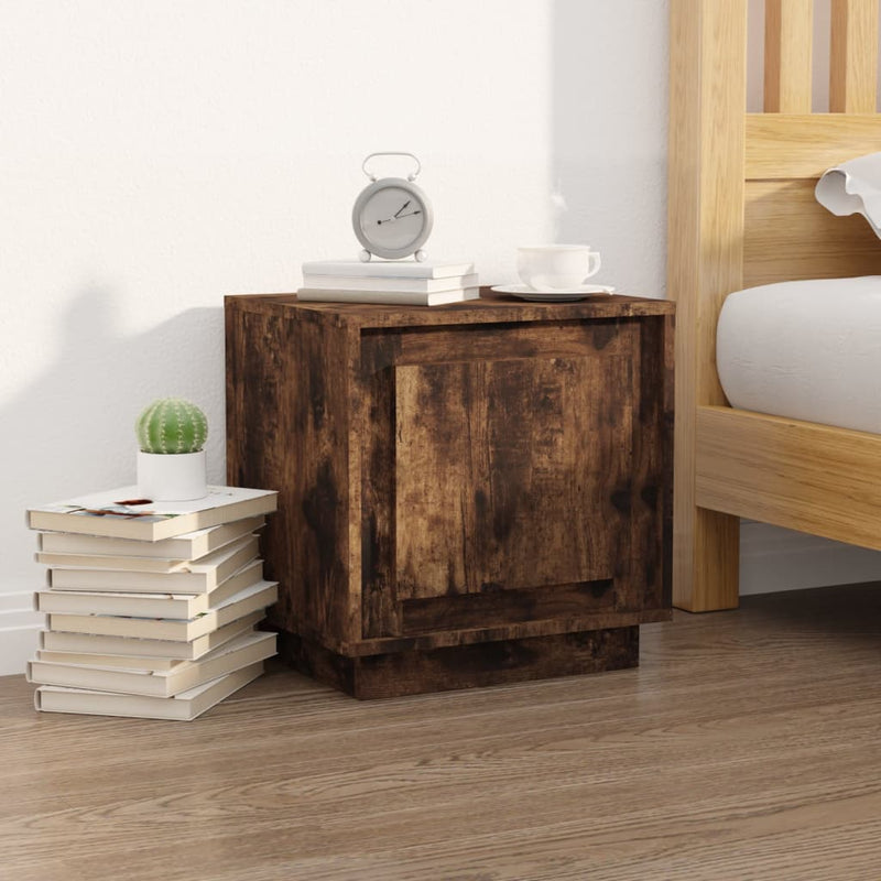 Bedside Cabinets 2 pcs Smoked Oak 44x35x45 cm Engineered Wood Payday Deals