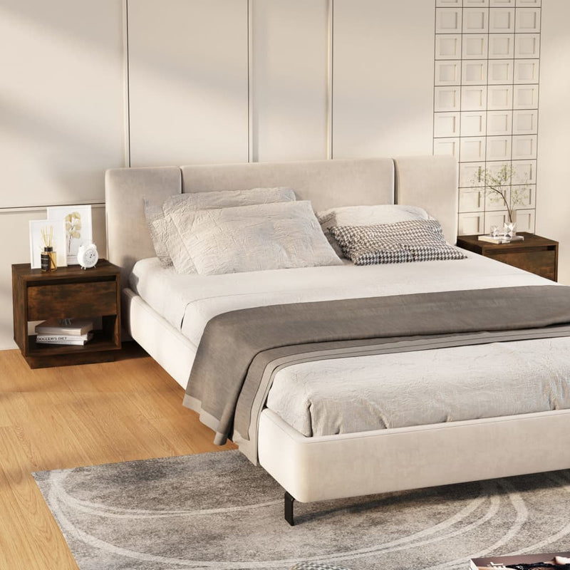 Bedside Cabinets 2 pcs Smoked Oak 45x34x44 cm Engineered Wood Payday Deals