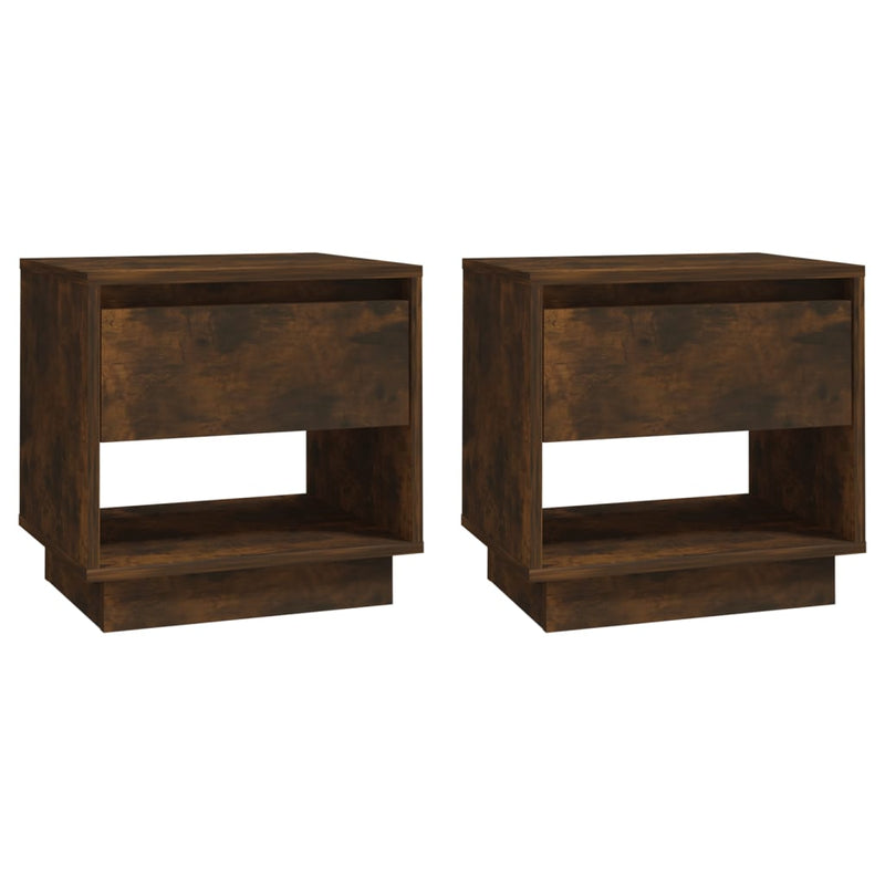 Bedside Cabinets 2 pcs Smoked Oak 45x34x44 cm Engineered Wood Payday Deals