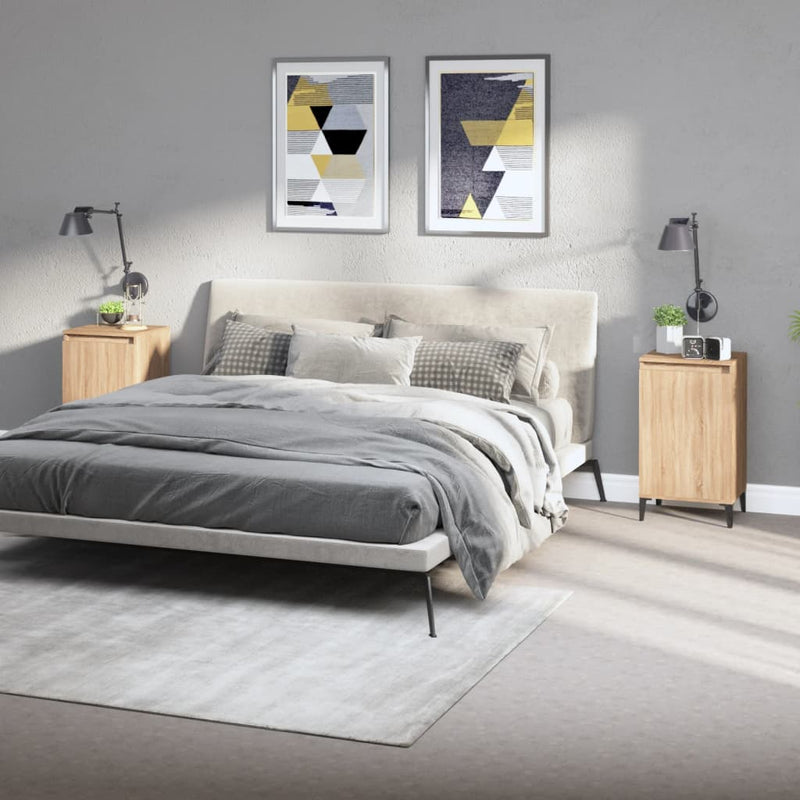 Bedside Cabinets 2 pcs Sonoma Oak 40x35x70 cm Engineered Wood Payday Deals