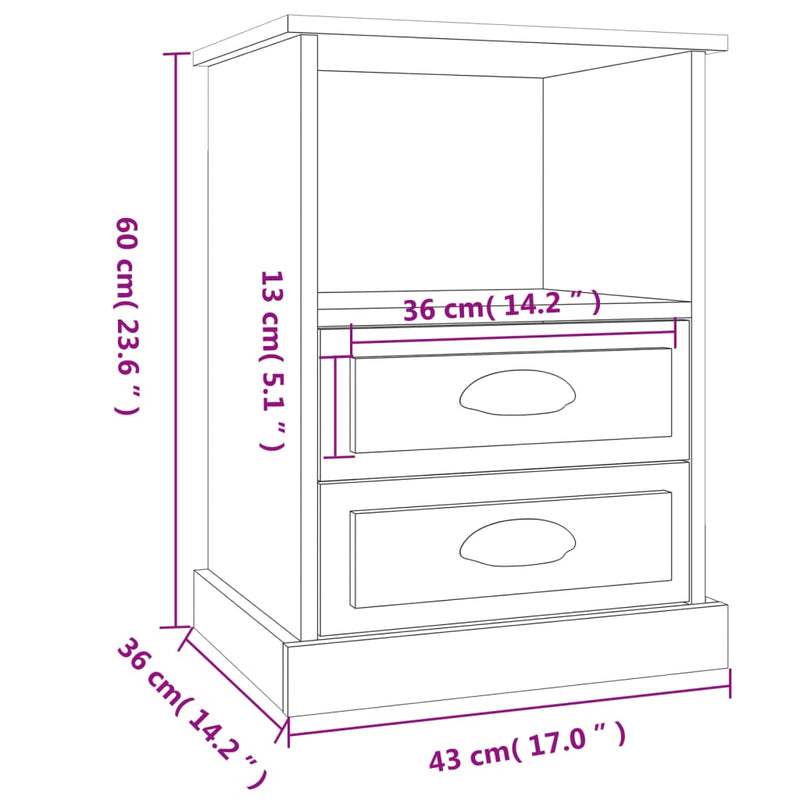 Bedside Cabinets 2 pcs Sonoma Oak 43x36x60 cm Payday Deals