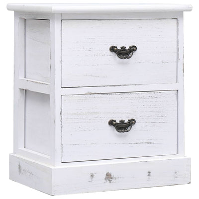 Bedside Cabinets 2 pcs White 38x28x45 cm Paulownia Wood Payday Deals