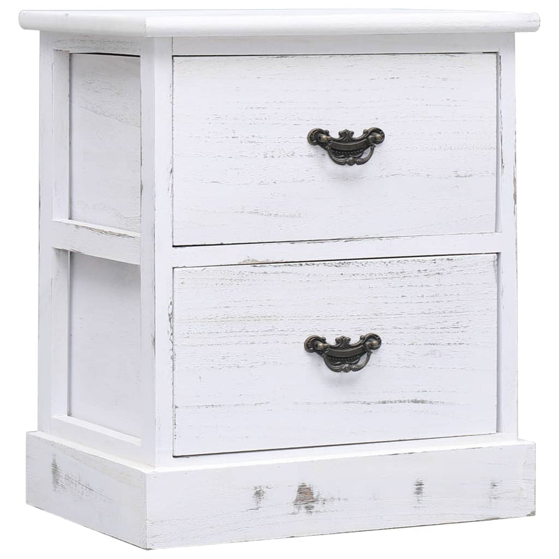 Bedside Cabinets 2 pcs White 38x28x45 cm Paulownia Wood Payday Deals