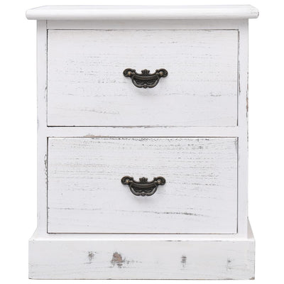 Bedside Cabinets 2 pcs White 38x28x45 cm Paulownia Wood Payday Deals