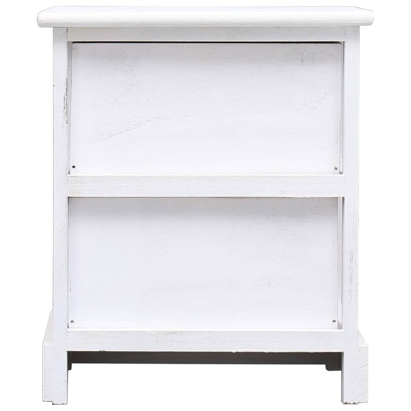 Bedside Cabinets 2 pcs White 38x28x45 cm Paulownia Wood Payday Deals