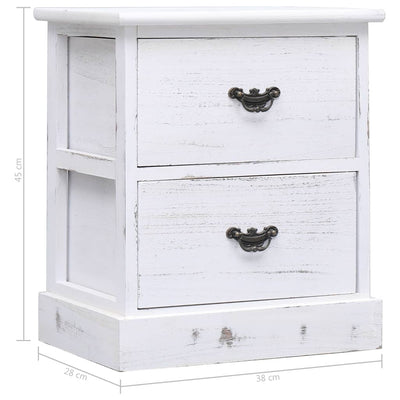 Bedside Cabinets 2 pcs White 38x28x45 cm Paulownia Wood Payday Deals