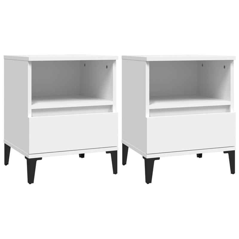 Bedside Cabinets 2 pcs White 40x35x50 cm Payday Deals