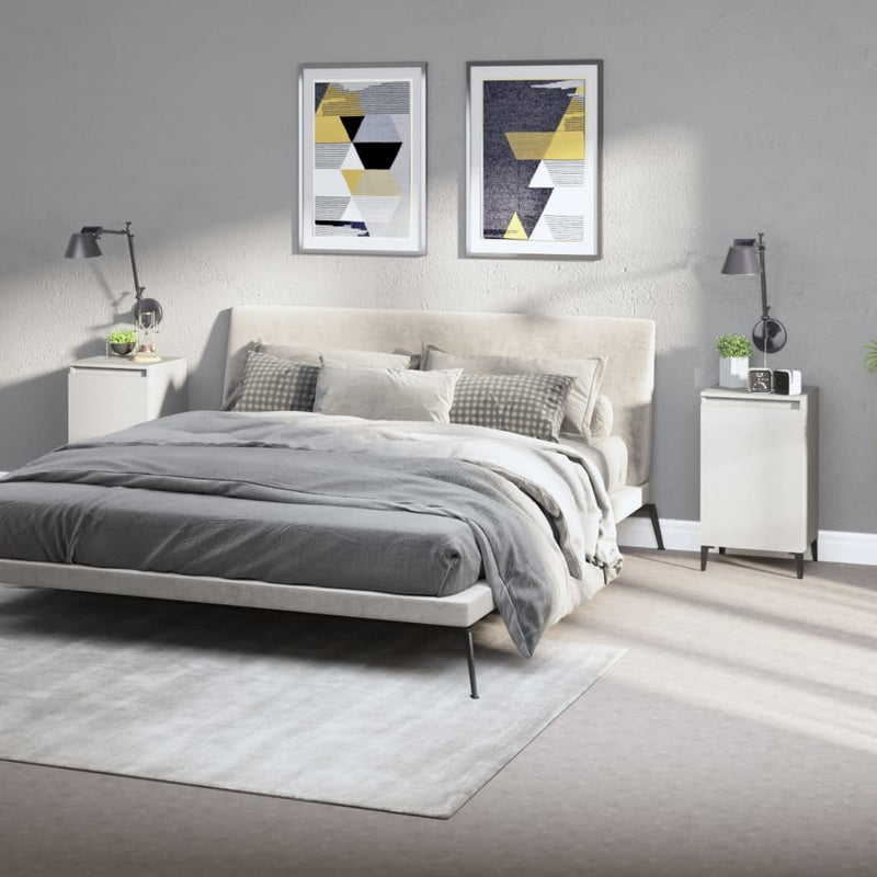 Bedside Cabinets 2 pcs White 40x35x70 cm Engineered Wood Payday Deals