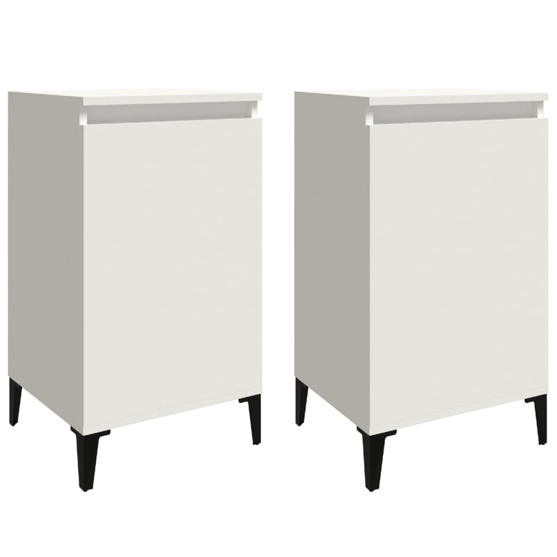 Bedside Cabinets 2 pcs White 40x35x70 cm Engineered Wood Payday Deals