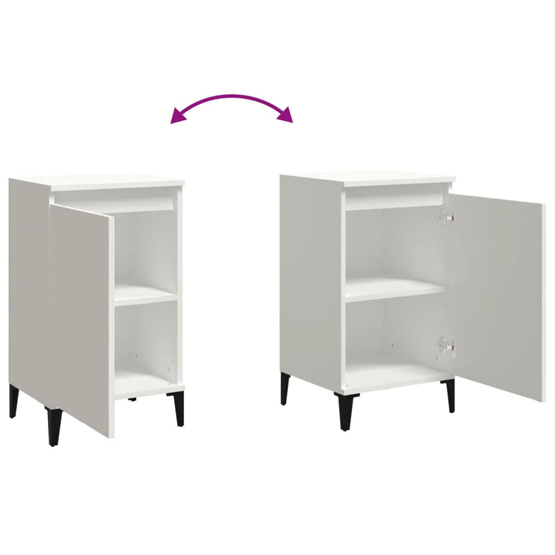 Bedside Cabinets 2 pcs White 40x35x70 cm Engineered Wood Payday Deals