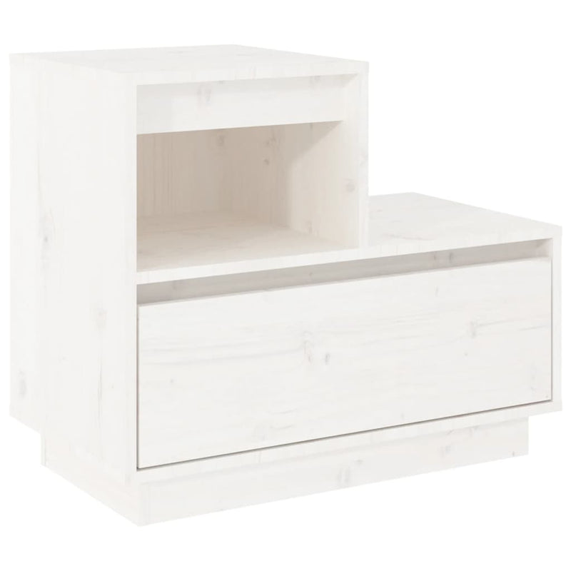 Bedside Cabinets 2 pcs White 60x34x51 cm Solid Wood Pine Payday Deals