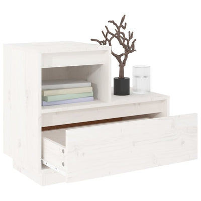Bedside Cabinets 2 pcs White 60x34x51 cm Solid Wood Pine Payday Deals