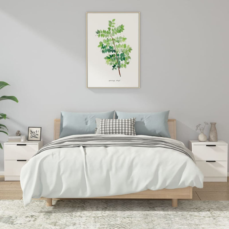 Bedside Cabinets 2 pcs White Engineered Wood Payday Deals