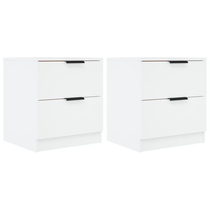 Bedside Cabinets 2 pcs White Engineered Wood Payday Deals