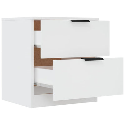 Bedside Cabinets 2 pcs White Engineered Wood Payday Deals