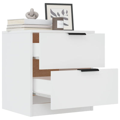 Bedside Cabinets 2 pcs White Engineered Wood Payday Deals