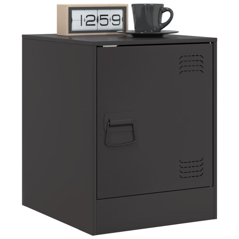 Bedside Cabinets 2pcs Black 34.5x39x44 cm Steel Payday Deals