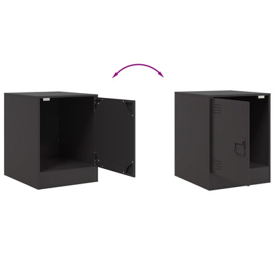 Bedside Cabinets 2pcs Black 34.5x39x44 cm Steel Payday Deals
