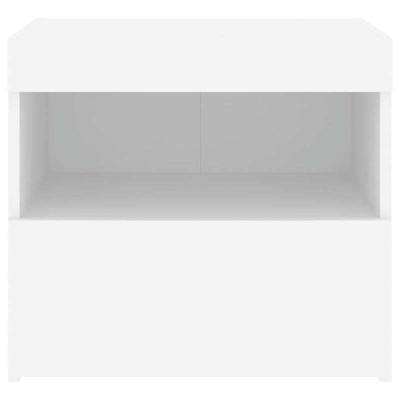 Bedside Cabinets with LED Lights 2 pcs White 50x40x45 cm Payday Deals