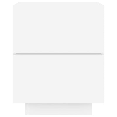 Bedside Cabinets with LED Lights 2 pcs White Engineered Wood Payday Deals