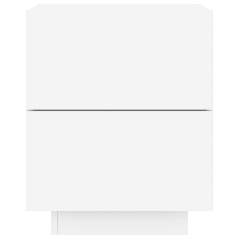 Bedside Cabinets with LED Lights 2 pcs White Engineered Wood Payday Deals