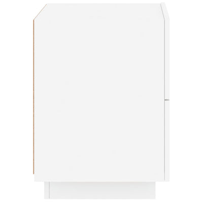 Bedside Cabinets with LED Lights 2 pcs White Engineered Wood Payday Deals