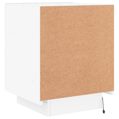 Bedside Cabinets with LED Lights 2 pcs White Engineered Wood Payday Deals