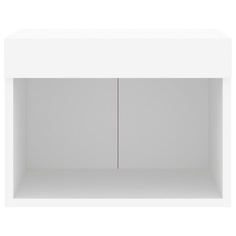 Bedside Cabinets with LED Lights Wall-mounted 2 pcs White Payday Deals