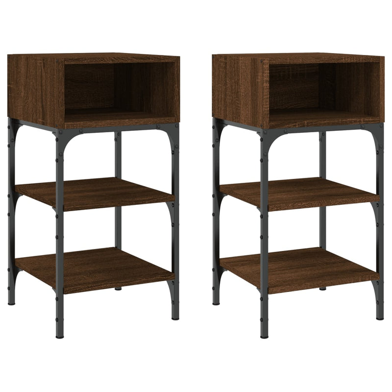 Bedside Tables 2 pcs Brown Oak 35x34.5x70 cm Engineered Wood Payday Deals
